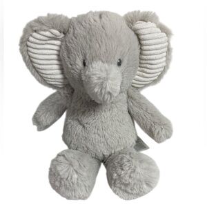 Carter’s Light Gray Elephant 10” Stuffed Animal Plush White Ribbed Ears 2021